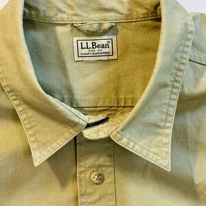 LL Bean Men’s XLT Utility Work Shirt Khaki Cotton Long Sleeve Outdoor Heritage